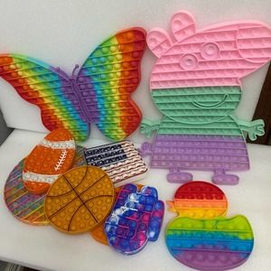 Pop Up Fidget Toy Lot of 9 Peppa pig, Butterfly and Others